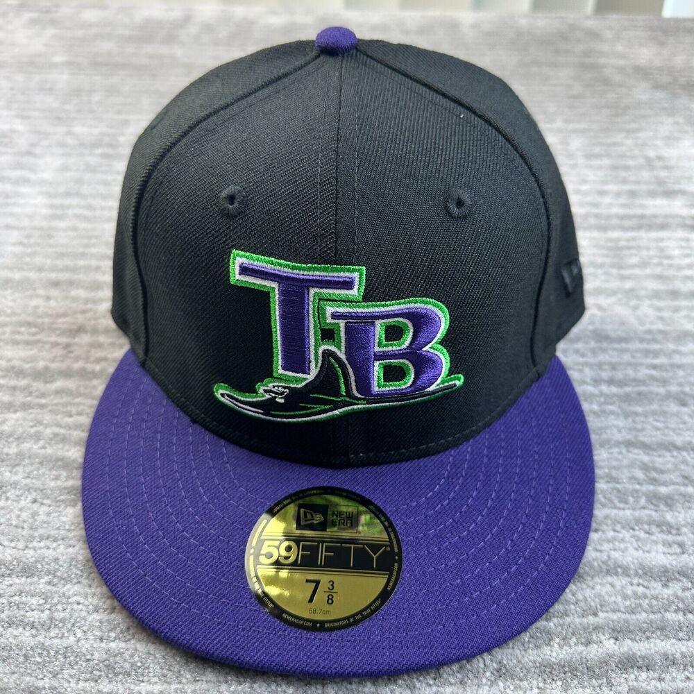 Tampa Bay Devil Rays Hat Cap Mens Fitted 7 3/8 New Era Wool Retro Cooperstown